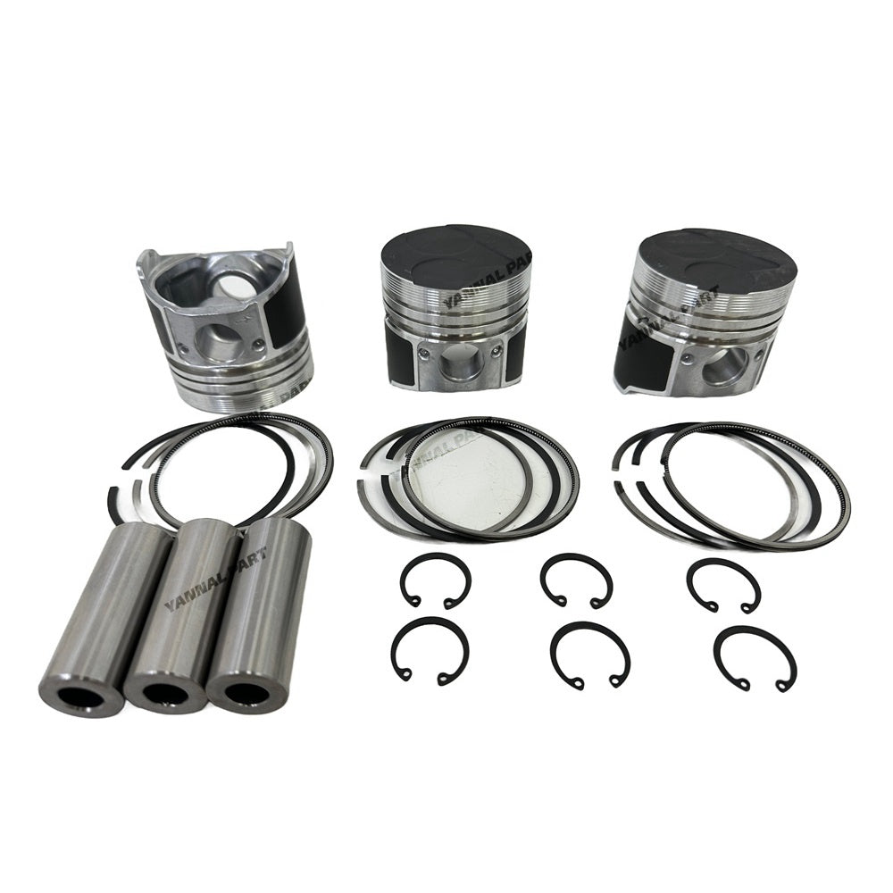 High-Quality 3X Piston set + Cylinder Liners (Semi-finished) Compatible with D950 Kubota Engine Tractors B6100 B7200 B8200 B1750 B20