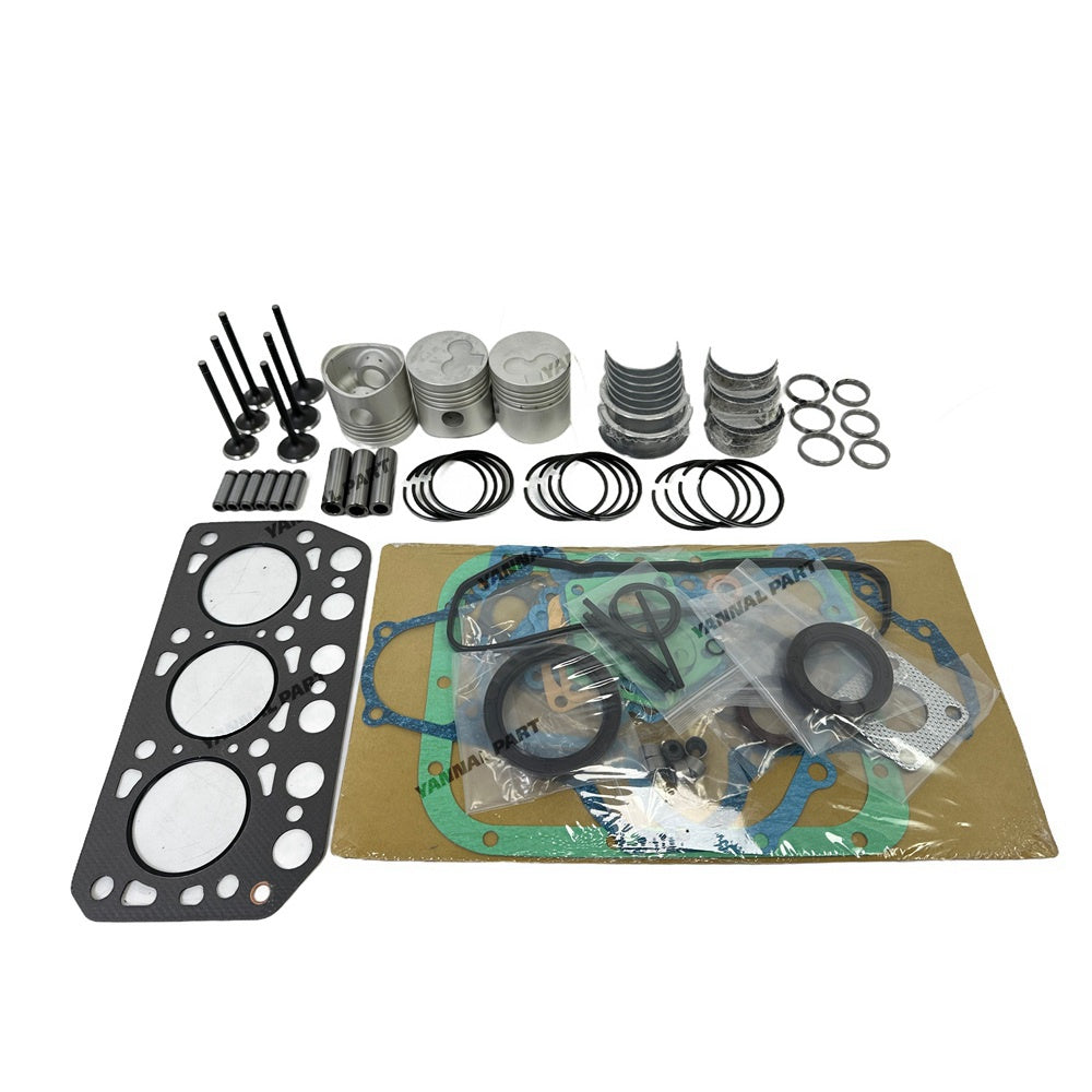 Overhaul Rebuild Kit Compatible with K3C Mitsubishi Engine Iseki TU150 TU155 TU157 TU1600 Mini Tractor MT1601