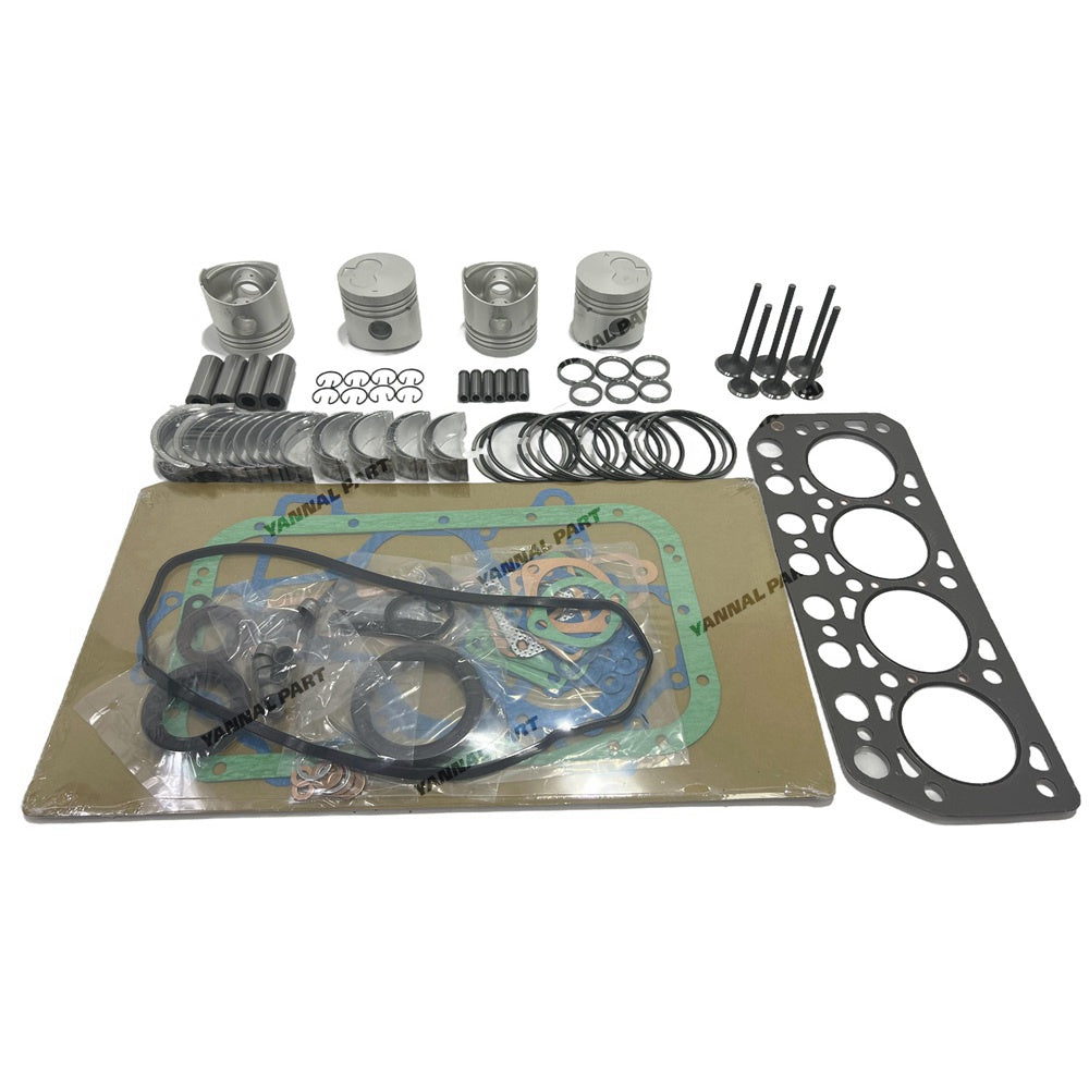 For Mitsubishi Forklift K4E Overhaul Rebuild Kit + Piston Kit + Ring + Full Complete Gasket Kit + crankshaft conrod Bearing + 8 pcs valves