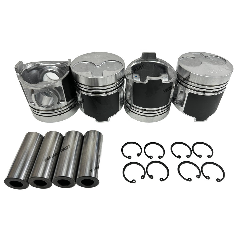 4 Sets N844 STD Piston + Ring For Shibaura N844 Excavator Engine Parts