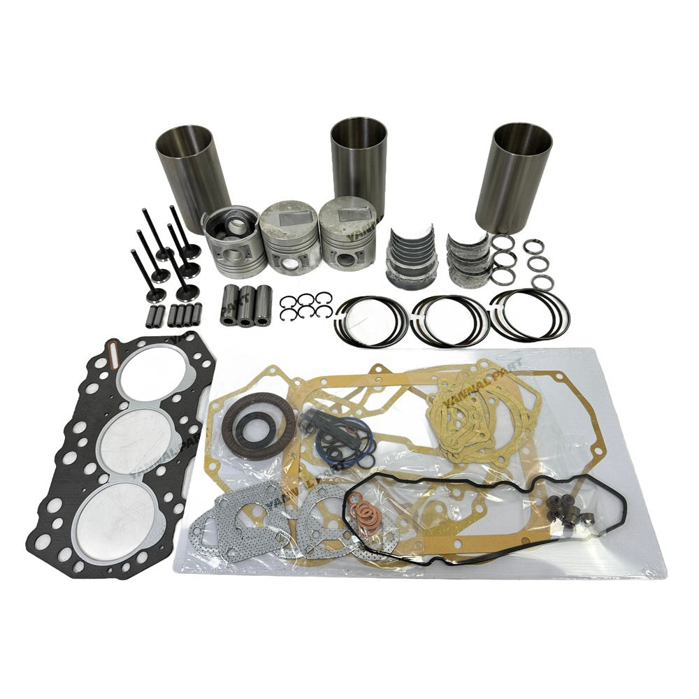 For Mitsubishi S3QT S3Q-2 S3Q2 Overhaul Rebuild Kit Full Cylinder Head Gasket Kit Engine Bearing Piston Liner Kit + 6pcs Valve + 6pcs Guides