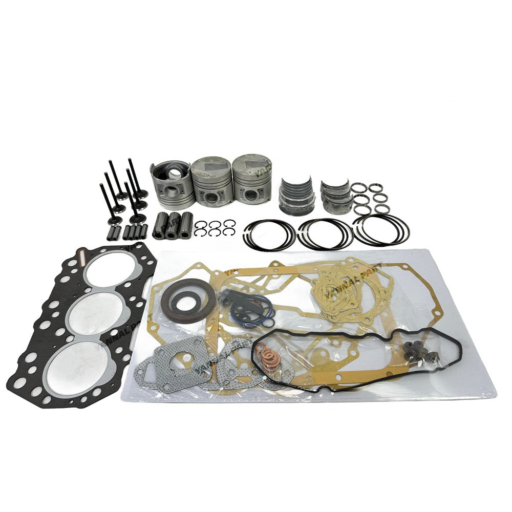For CATERPILLLAR 303.5C Mitsubishi S3Q2 S3Q-2 S3Q engine Overhaul Rebuild Kit Piston + Ring + cylinder head gasket + Bearing + 6pcs valve + guides + seats