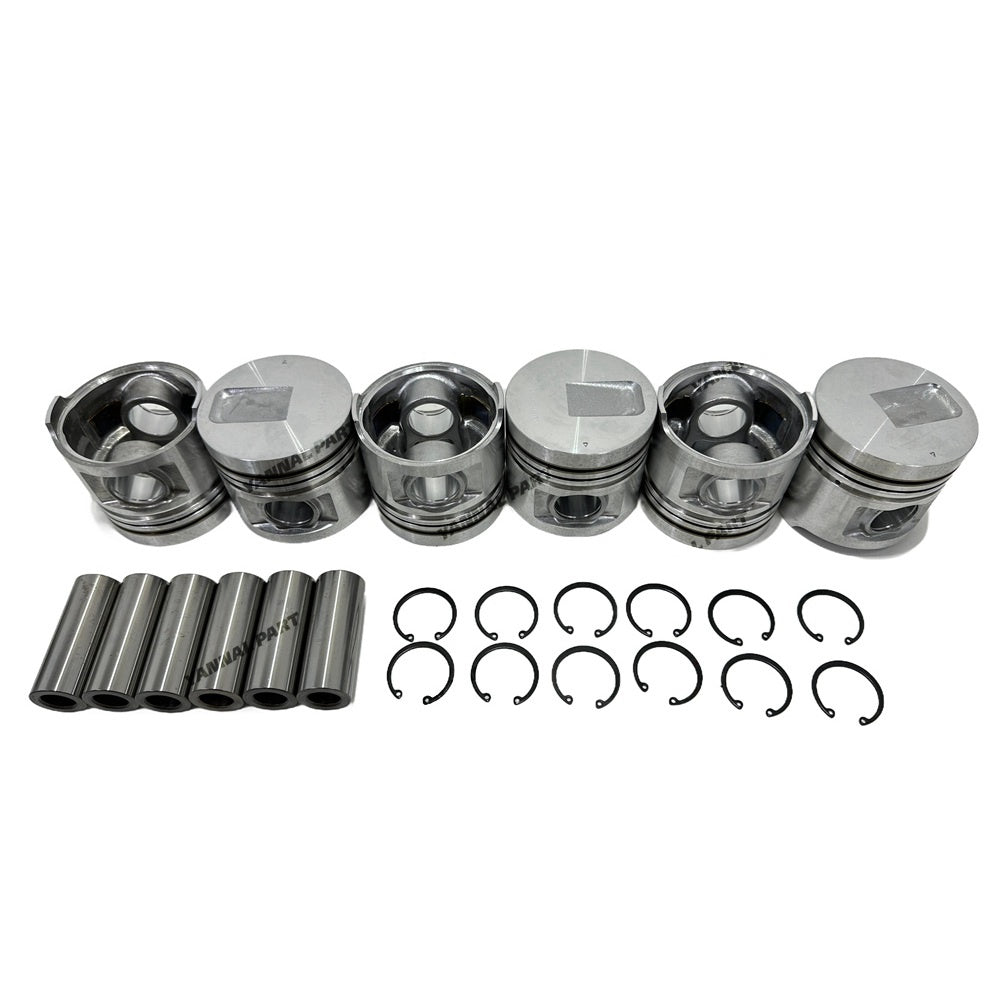 S6S Engine Piston With Rings Liner Set STD For Mitsubishi S6S Excavator Parts