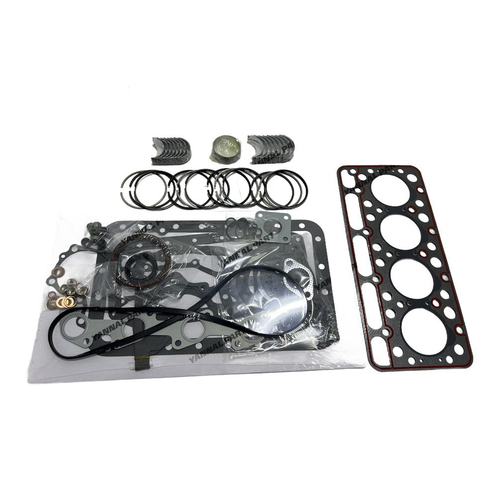 V1702 Full Gasket Kit + Piston Rings + Bearing For Kubota V1702 IDI Indirect Injection Engine For Bobcat 442 645 733 743 1600 Skid Loader STD V1702 Piston Ring set