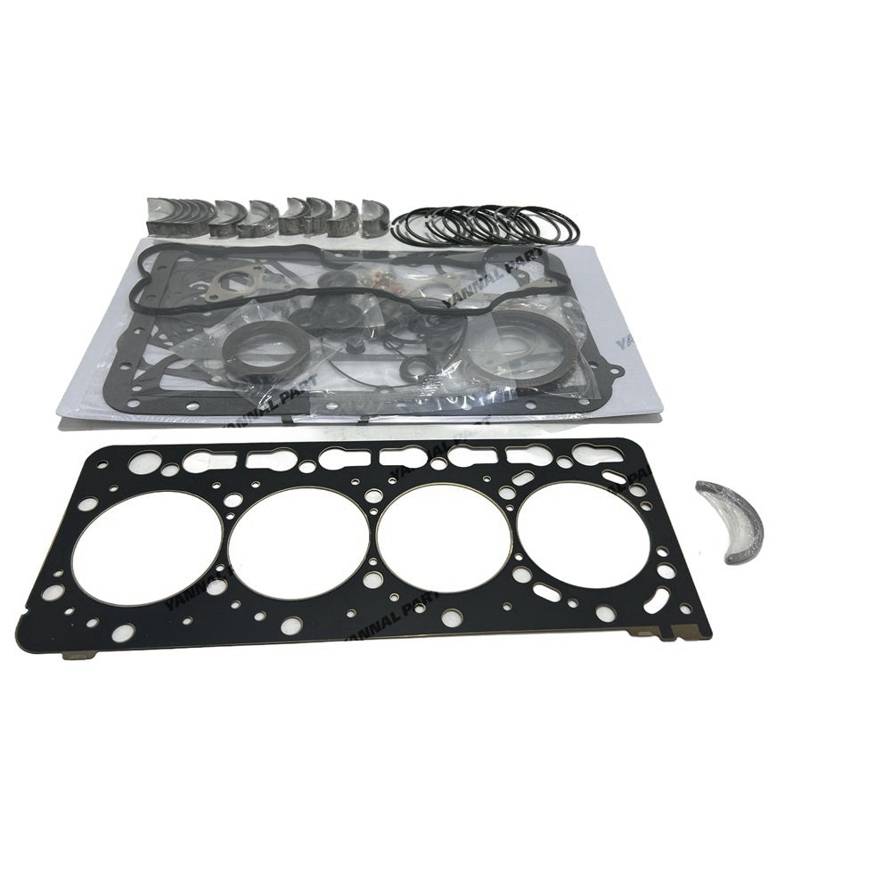 Overhaul Re-Ring Kit Compatible with Kubota V3300 V3300-DI V3300DIT Engine Bobcat Skid Steer Loader repair part Piston Ring 1C010-21050 (2.0H*2.0 * 4.0mm) & main/rod Bearing & Full Gasket Kit