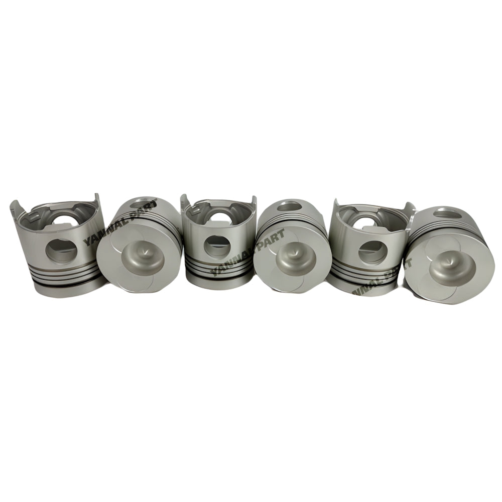 6 PCS Piston Kit 13216-1370 Fit For Hino EM100 Engine