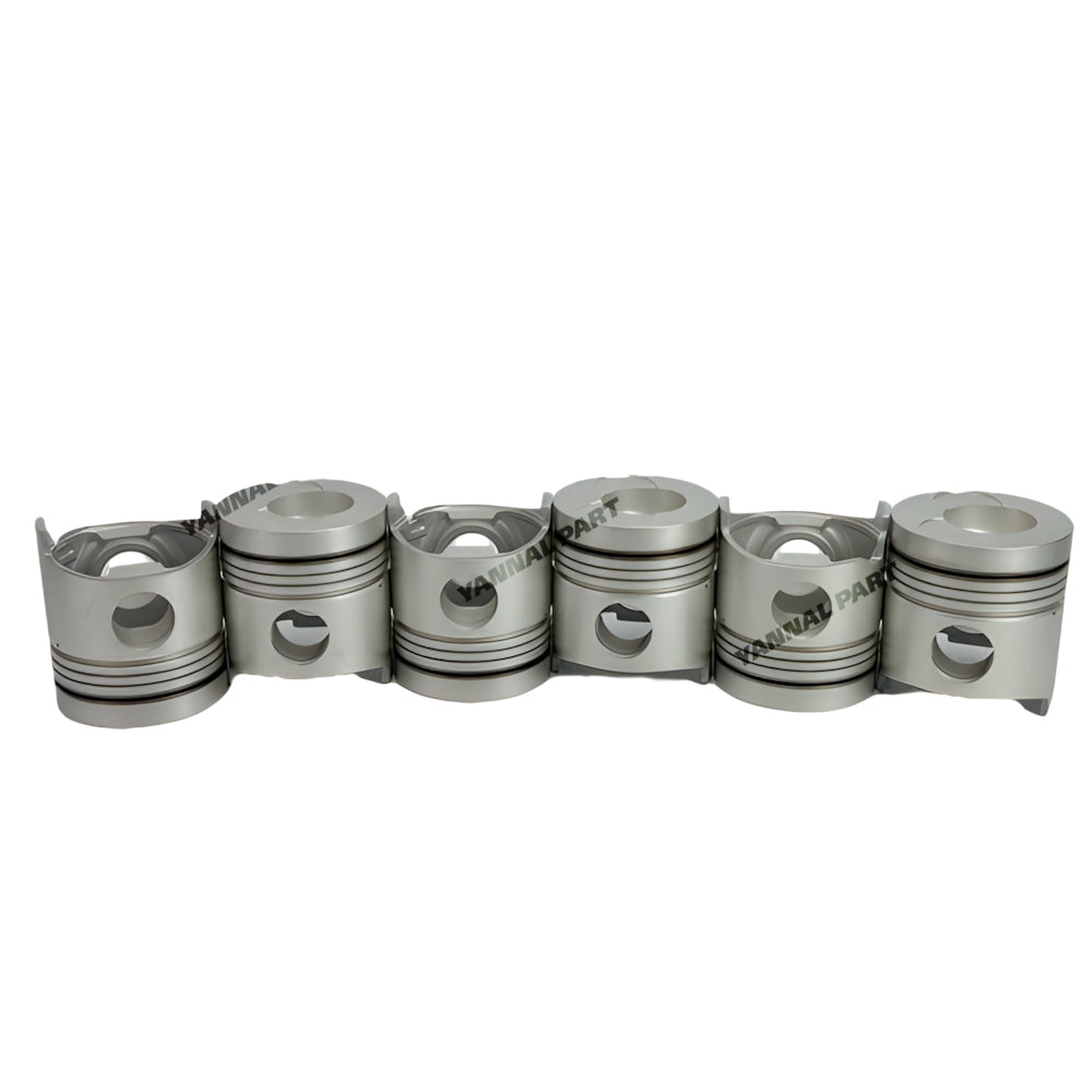 6 PCS Piston Kit 13216-1370 Fit For Hino EM100 Engine