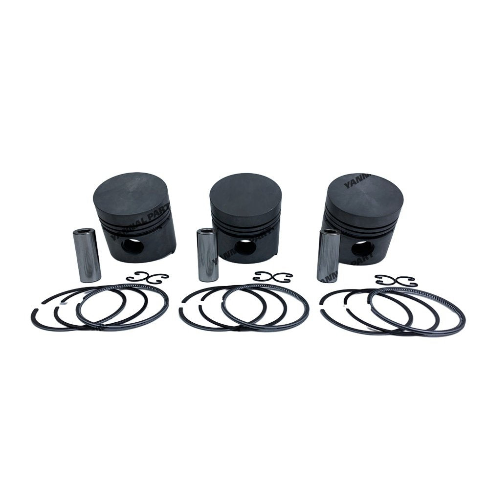 3 PCS Piston With Piston Ring 0.5mm For Kubota D1102 Engine