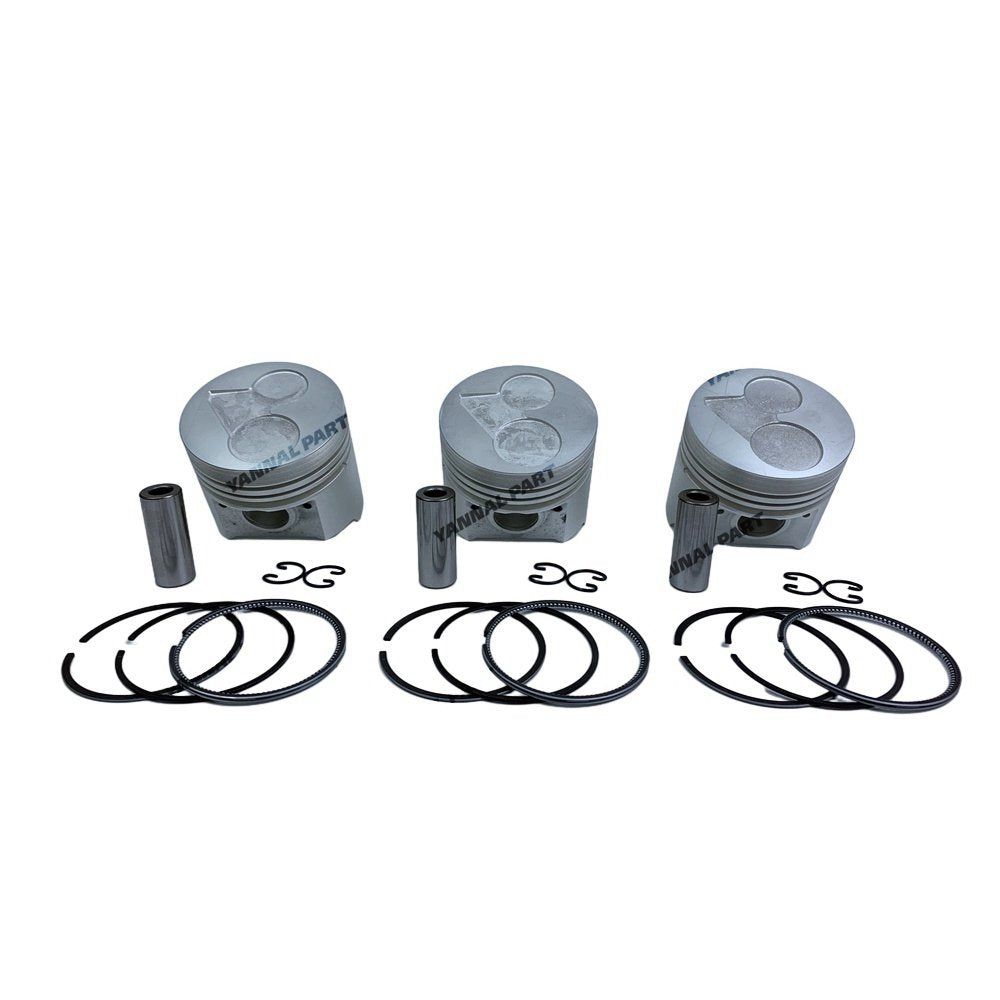 3 PCS Piston With Piston Ring 0.5mm For Kubota D1703 Engine