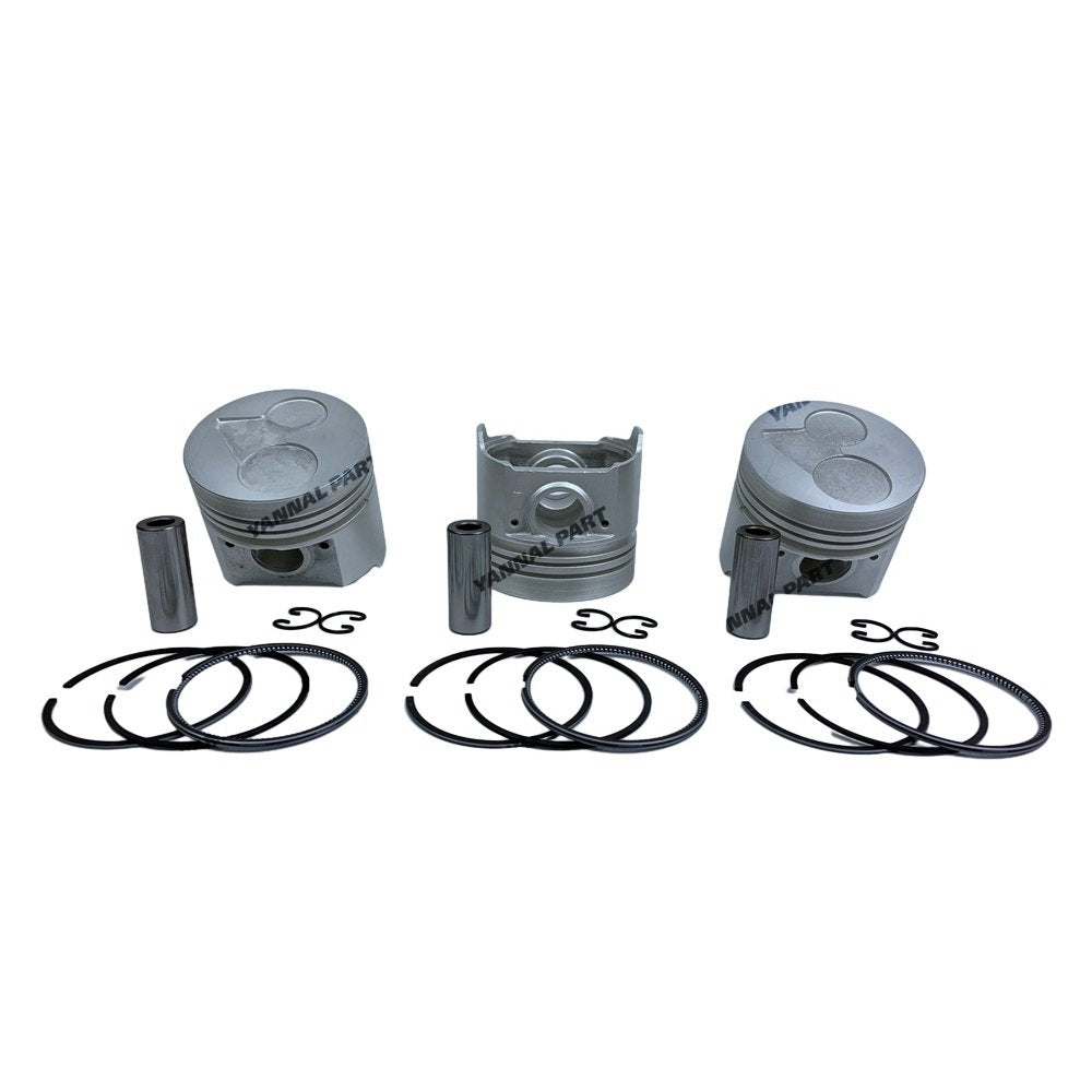 3 PCS Piston With Piston Ring 0.5mm For Kubota D1703 Engine