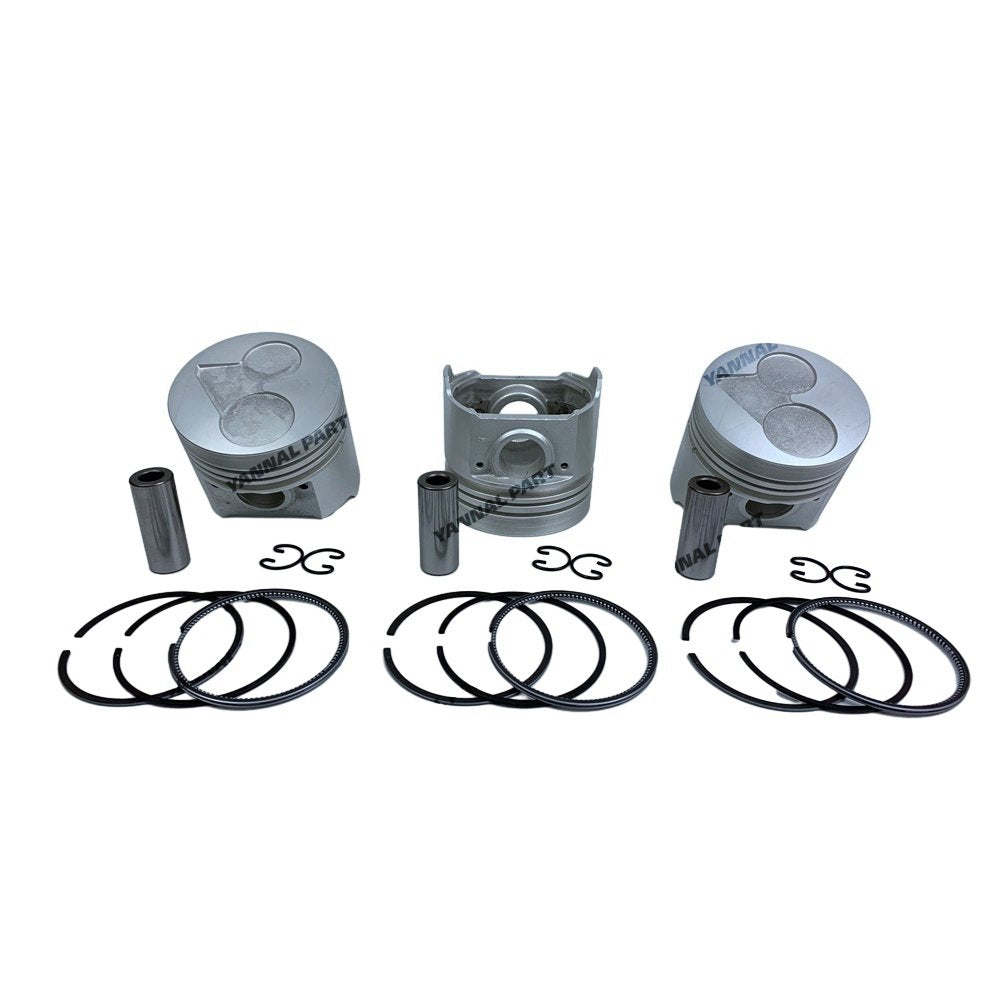 3 PCS Piston With Piston Ring 0.5mm For Kubota D1703 Engine