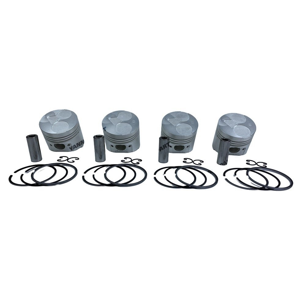 4 PCS Piston With Piston Ring 0.5mm For Kubota V1305 Engine