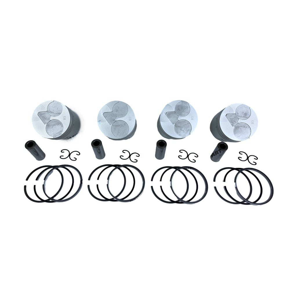 4 PCS Piston With Piston Ring 0.5mm For Kubota V1305 Engine