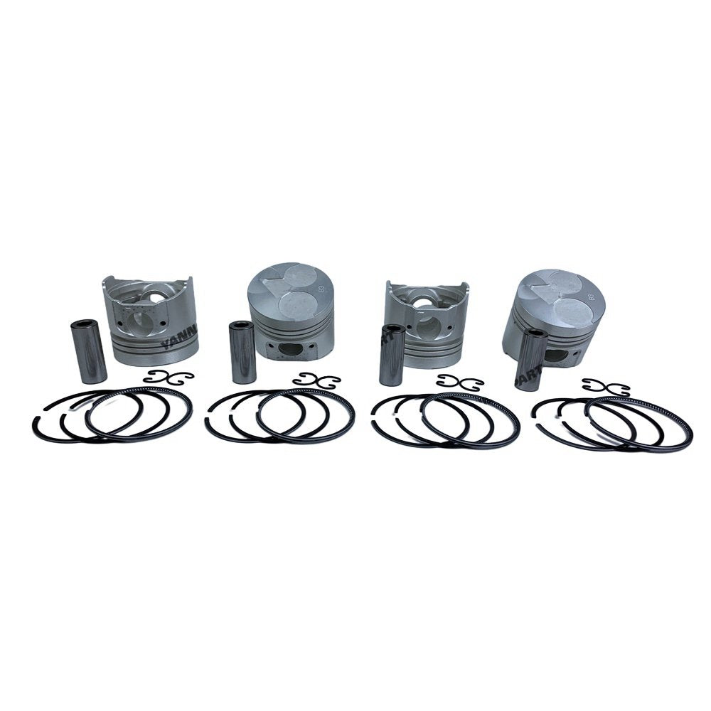 4 PCS Piston With Piston Ring 0.5mm For Kubota V1305 Engine