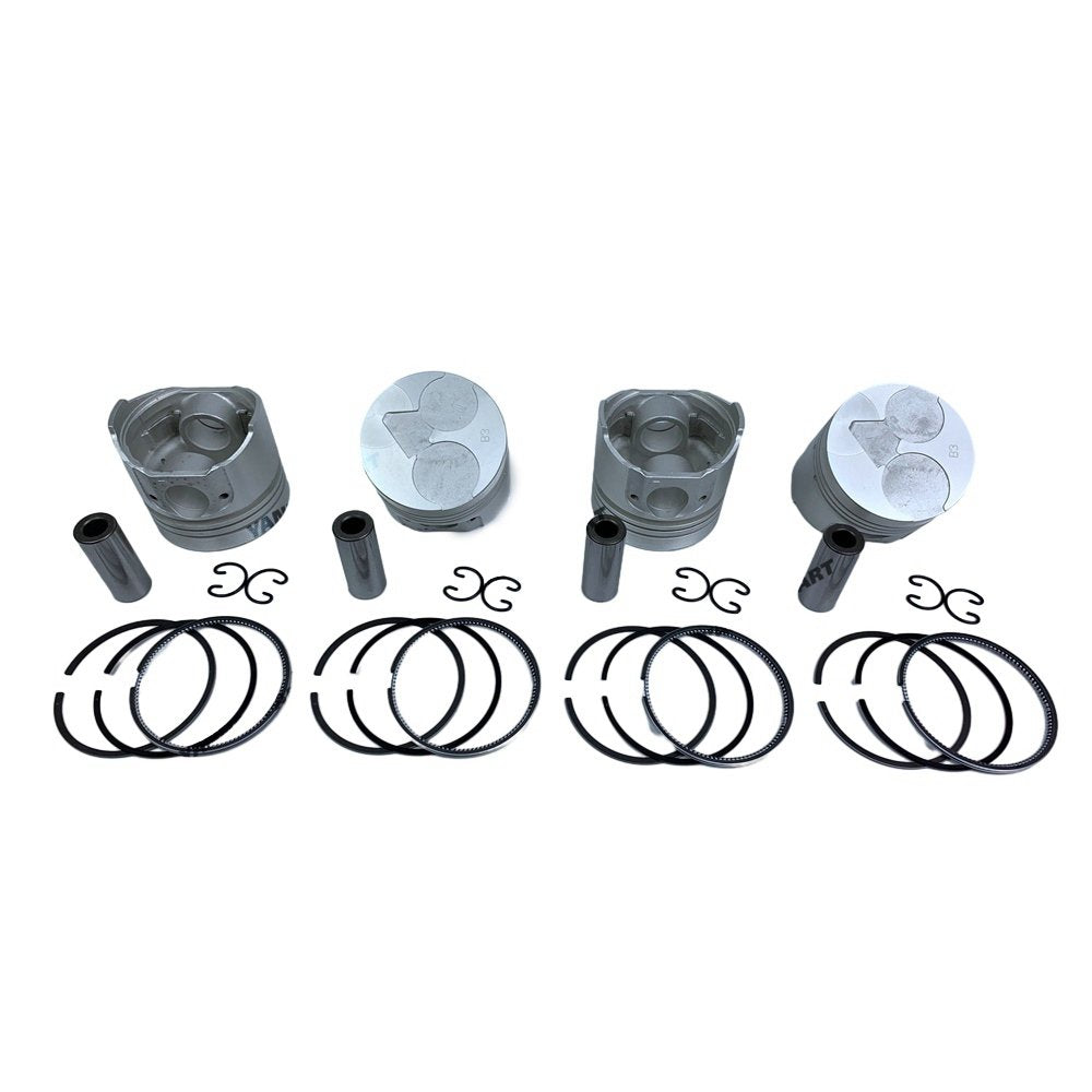 4 PCS Piston With Piston Ring 0.5mm For Kubota V1305 Engine