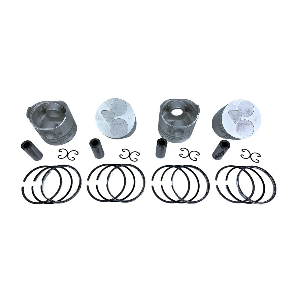 4 PCS Piston With Piston Ring 0.5mm For Kubota V1305 Engine