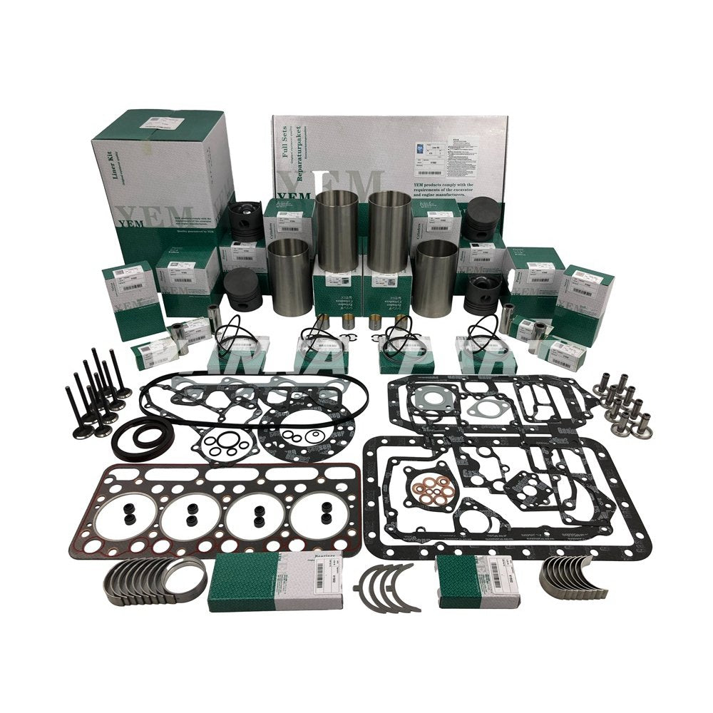 For Kubota V1502 Overhaul Rebuild Kit Piston Ring Full Head Gasket Set Bearing