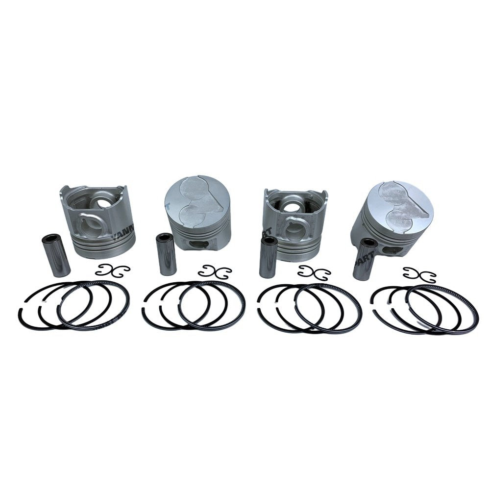 4 PCS Piston With Piston Ring 0.5mm For Kubota V1903 Engine