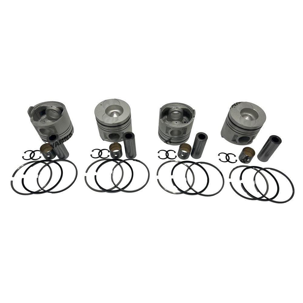 4x BD30 Piston Kit With Piston Ring STD For Nissan diesel Engine parts