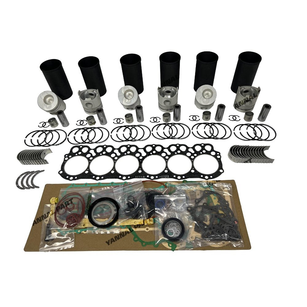 6x EH700 Overhaul Rebuild Kit With Gasket Set Bearing For Hino diesel Engine