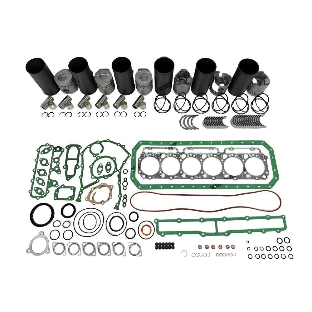 6x Engine Overhaul Rebuild Kit With Full Gasket Bearing Set For Hino W06D