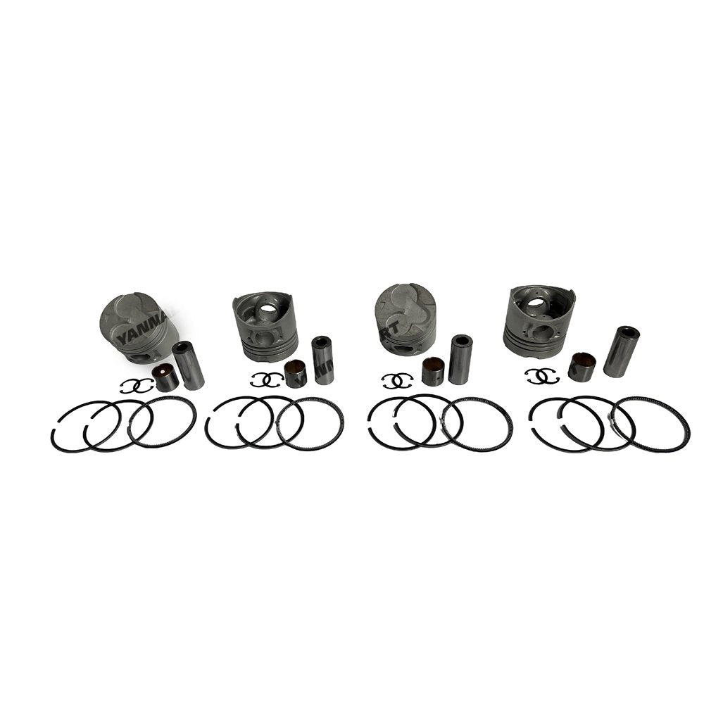 4x 4D55 Piston Kit With Piston Ring STD For Mitsubishi diesel Engine parts