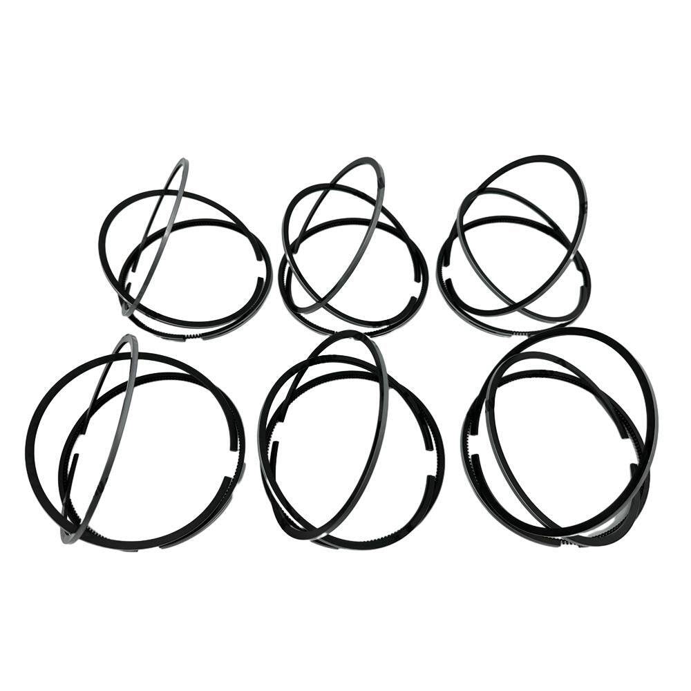 6 Pieces New Mitsubishi 6D22 Cylinder Rings Set ( Oil Ring 4MM, For One Engine )