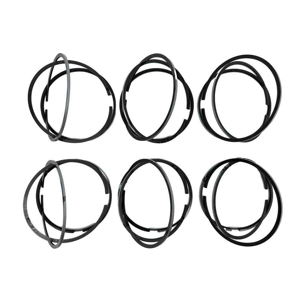 6 Pieces New Mitsubishi 6D22 Cylinder Rings Set ( Oil Ring 4MM, For One Engine )