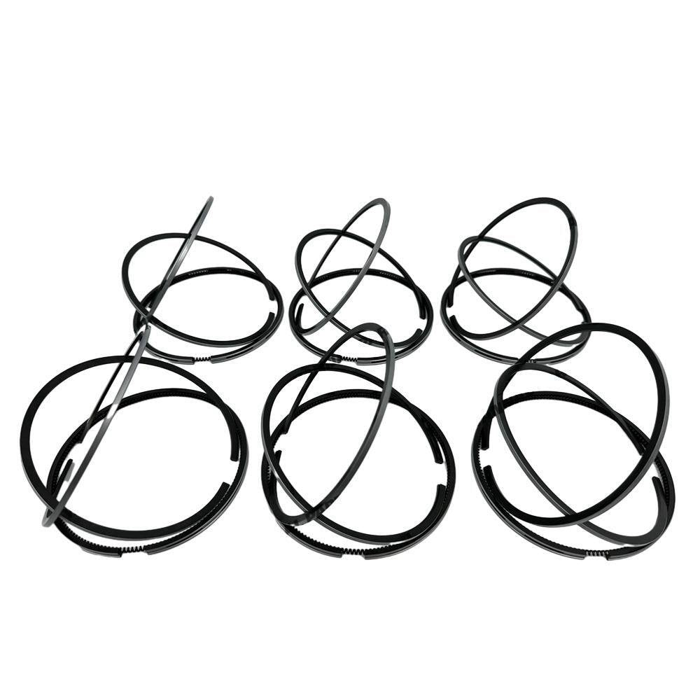 6 Pieces New Mitsubishi 6D22 Cylinder Rings Set ( Oil Ring 4MM, For One Engine )