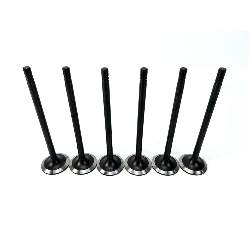 6 PCS Exhaust Valve For Mitsubishi S6A2 Engine Part