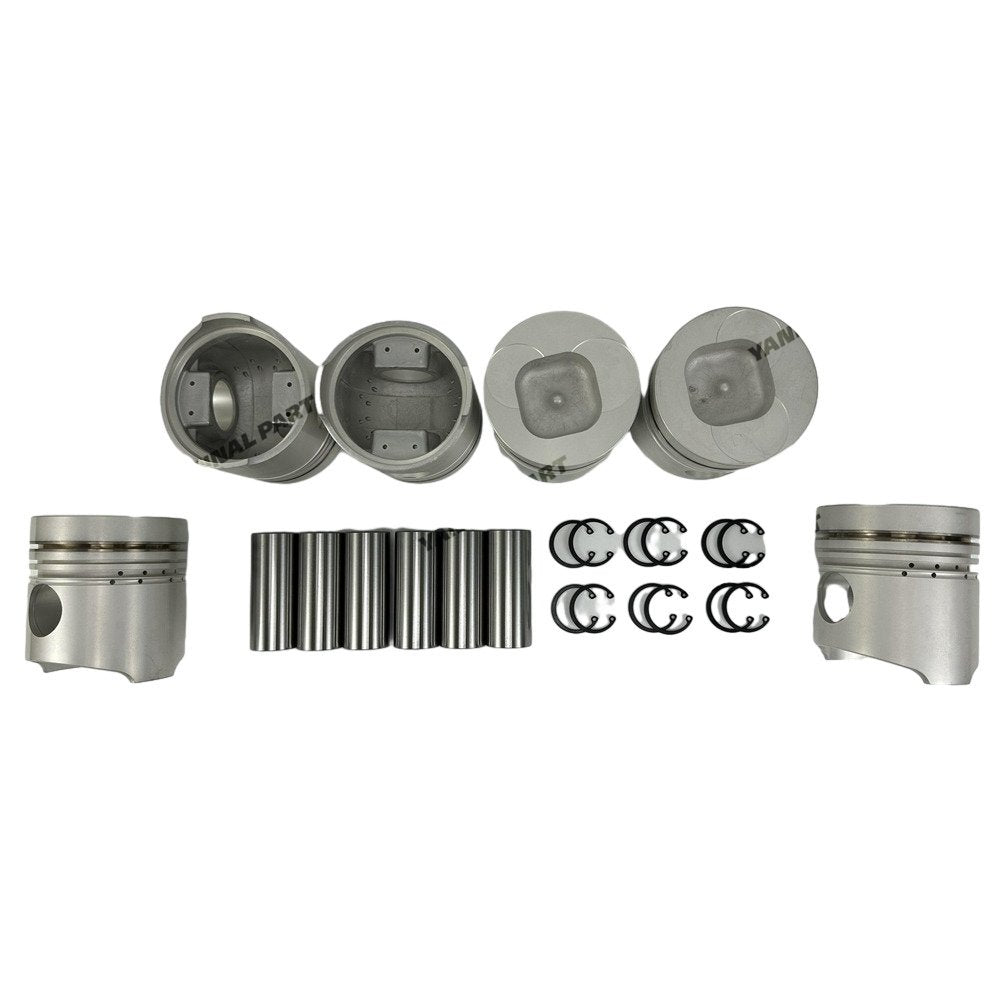 6x Piston Kit STD For Isuzu 6BB1 Excavator Engine Spare Parts