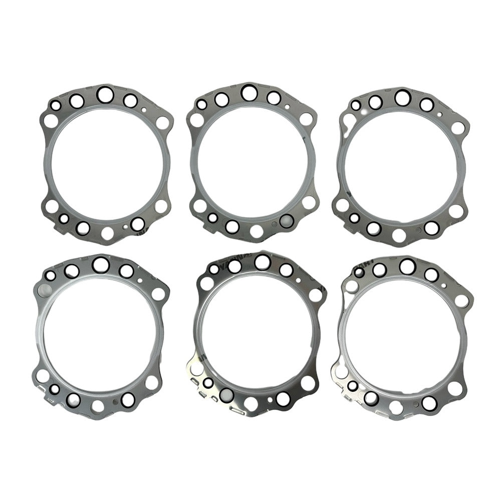 6 PCS Cylinder Head Gasket Fit For Yanmar 6AYM Engine