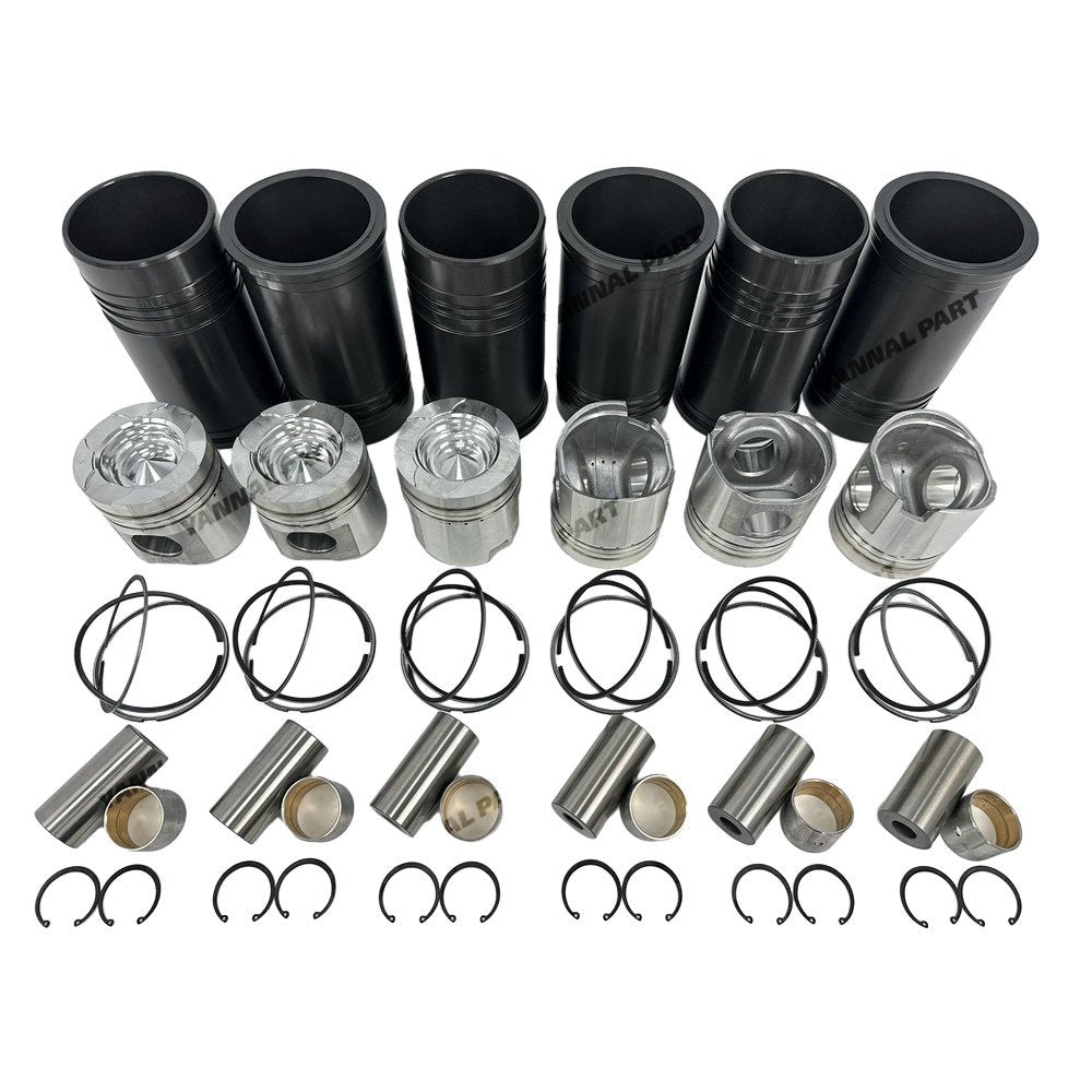 6x Engine Liner Rebuild Kit For Komatsu 6D125 Engine Parts