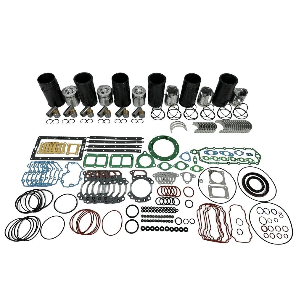 6x Engine Overhaul Rebuild Kit With Gasket Bearing For Komatsu 6D125 Engine