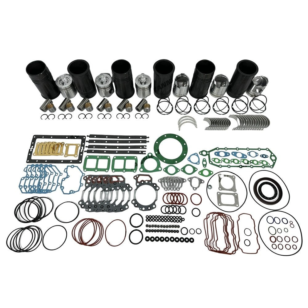 6x Engine Overhaul Rebuild Kit With Gasket Bearing For Komatsu 6D125 Engine