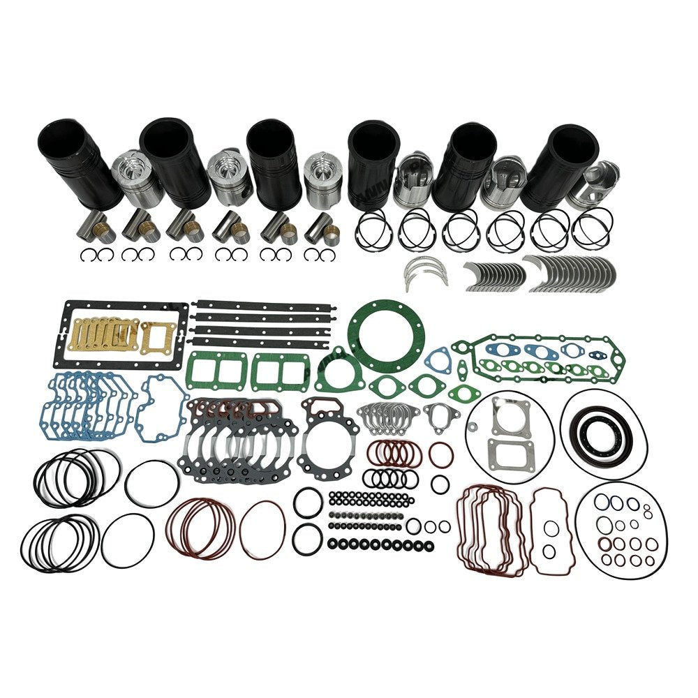 6x Engine Overhaul Rebuild Kit With Gasket Bearing For Komatsu 6D125 Engine