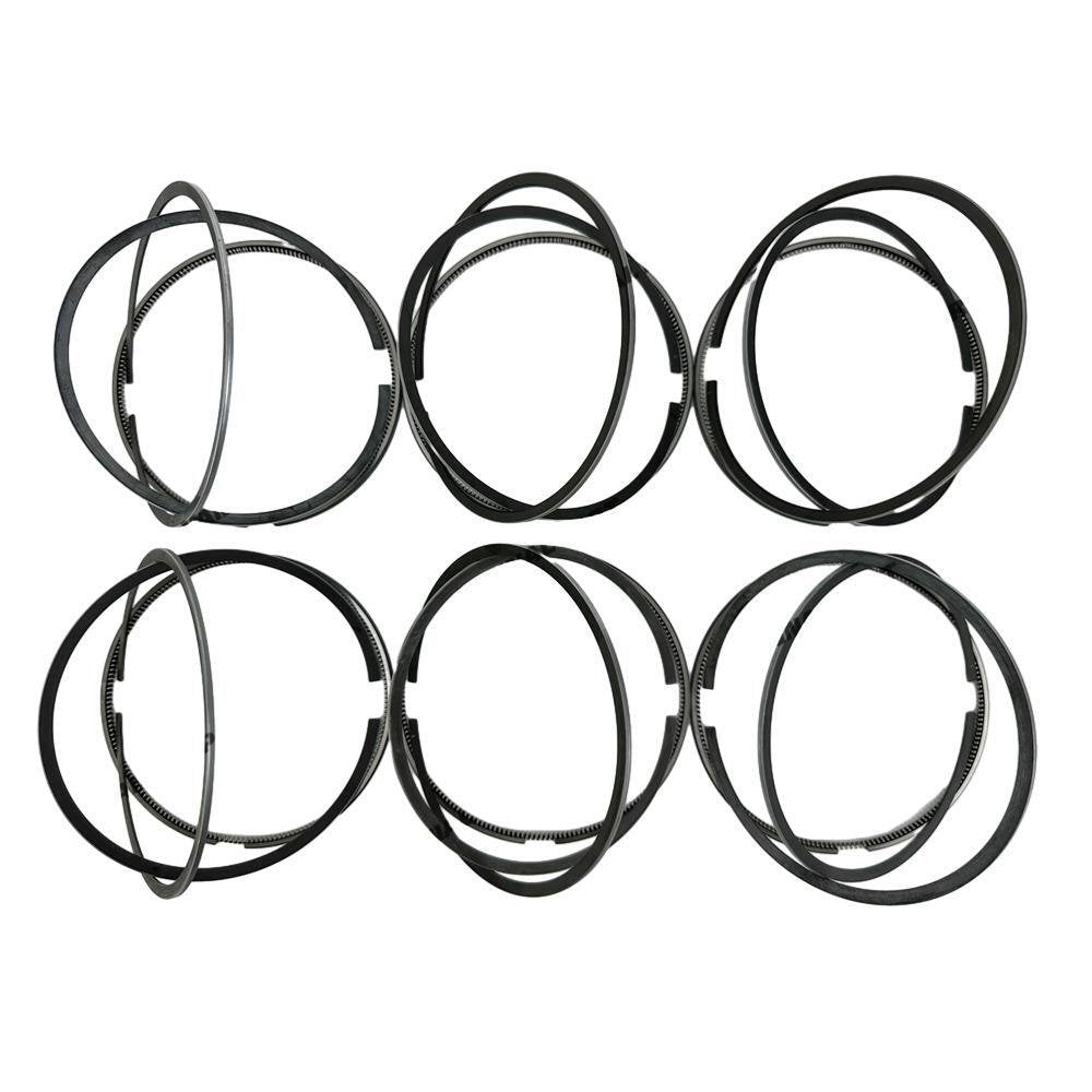 6x Piston Ring STD For Komatsu 6D125 Engine Parts