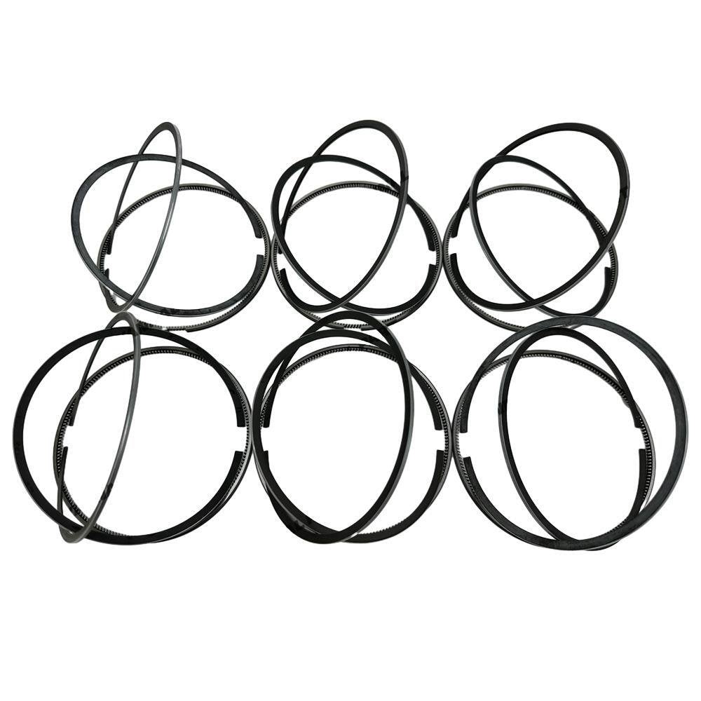 6x Piston Ring STD For Komatsu 6D125 Engine Parts