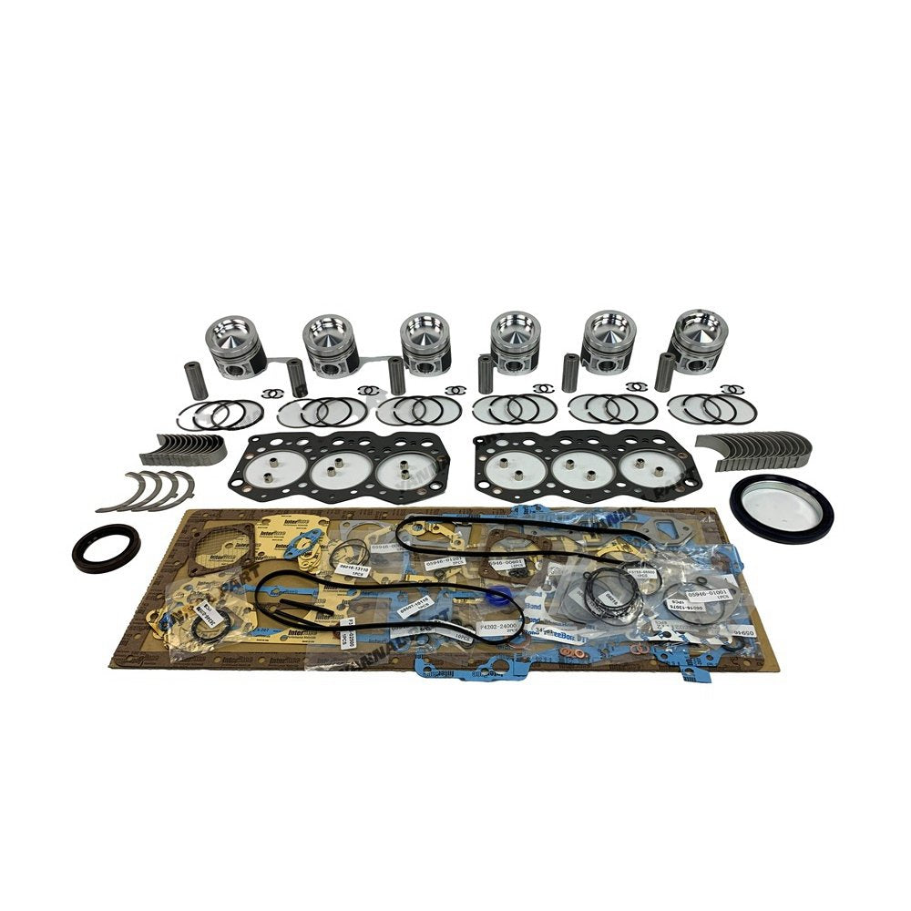 6x For Caterpillar Piston Kit With Full Gasket Bearing Set C6.4 Engine Parts