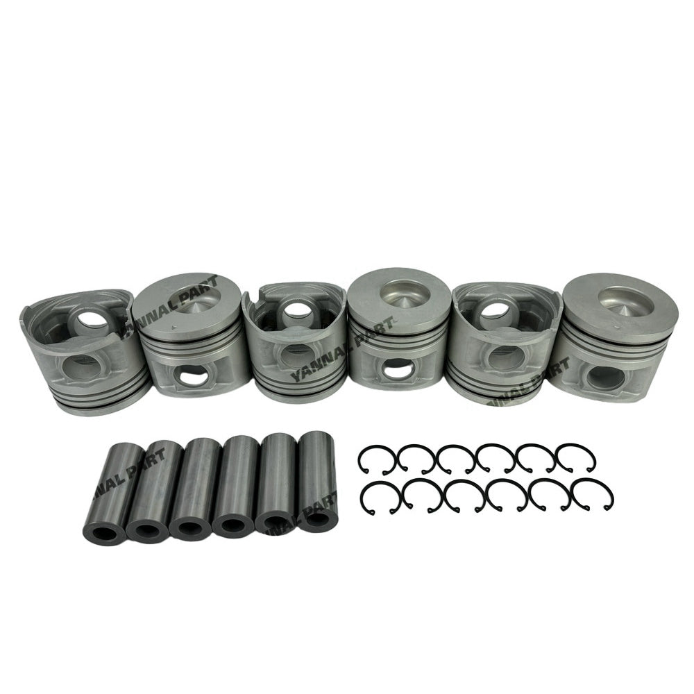 6 PCS Piston Kit ME072546 Fit For Mitsubishi 6D17 Engine