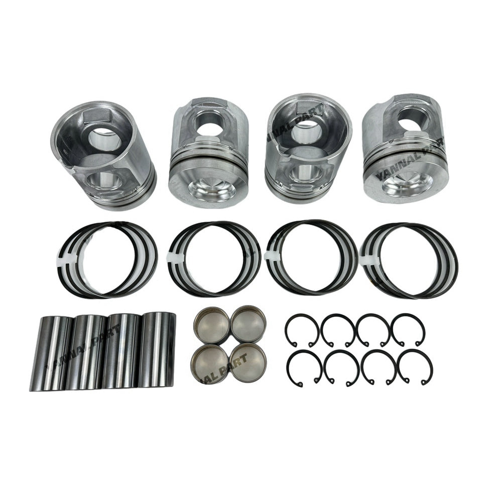 4 PCS Piston Set With Rings Fit For Volvo D5D Engine