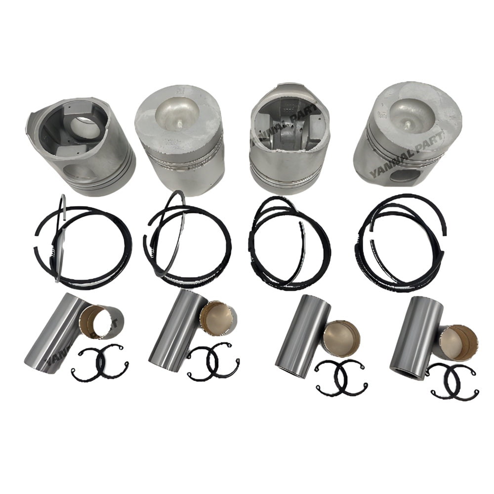 4 PCS Piston Set With Rings Fit For Yunnei YN33GBZ Engine