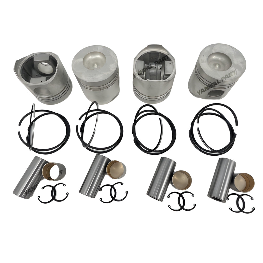 4 PCS Piston Set With Rings Fit For Yunnei YN4100QB Engine