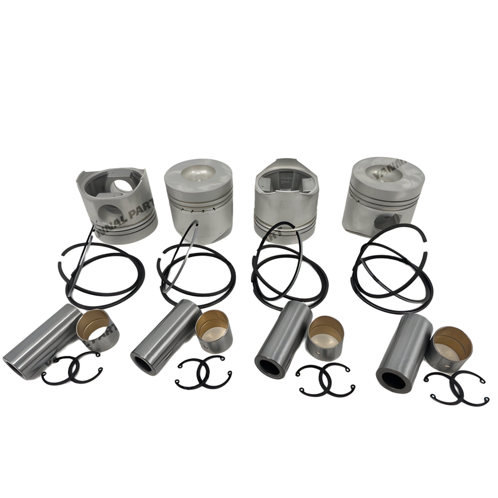 4 PCS Piston Set With Rings Fit For Yunnei YN4100QB Engine