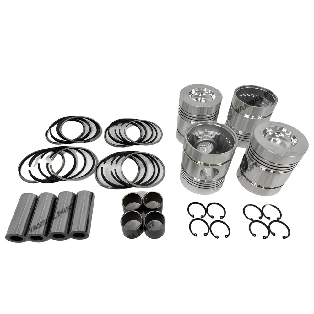 4 PCS Piston Set With Rings Fit For Perkins 4.236 Engine