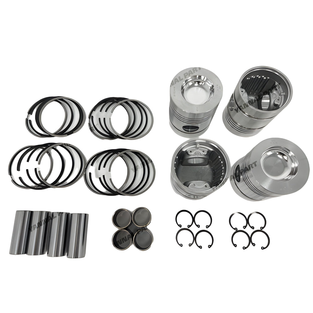 4 PCS Piston Set With Rings Fit For Perkins 4.236 Engine