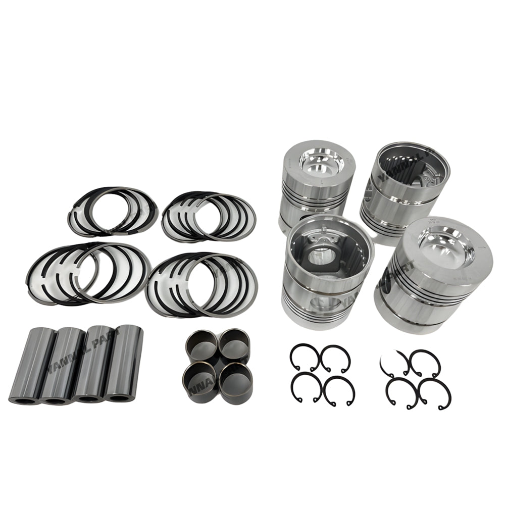 4 PCS Piston Set With Rings Fit For Perkins 4.236 Engine