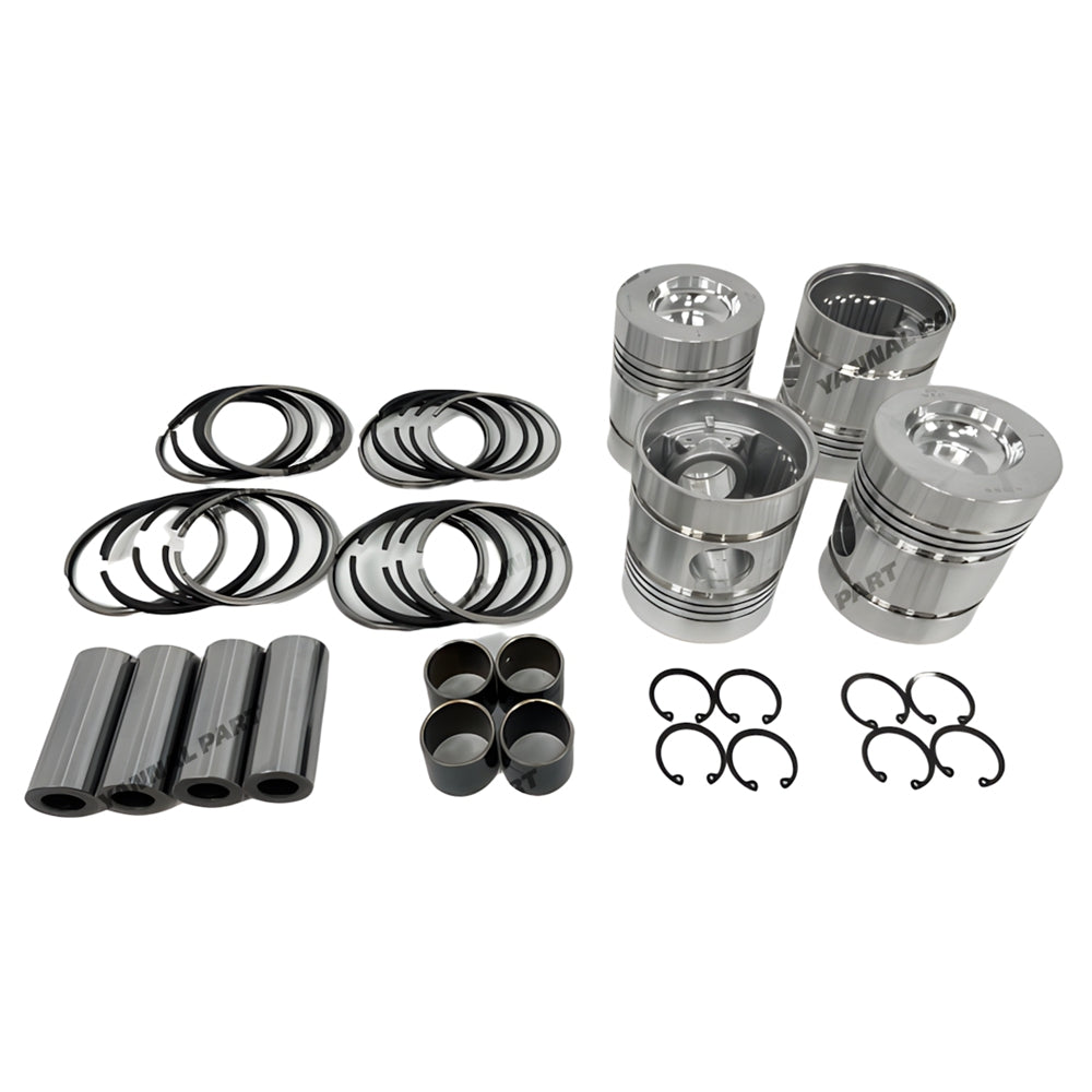 4 PCS Piston Set With Rings Fit For Perkins 4.236 Engine