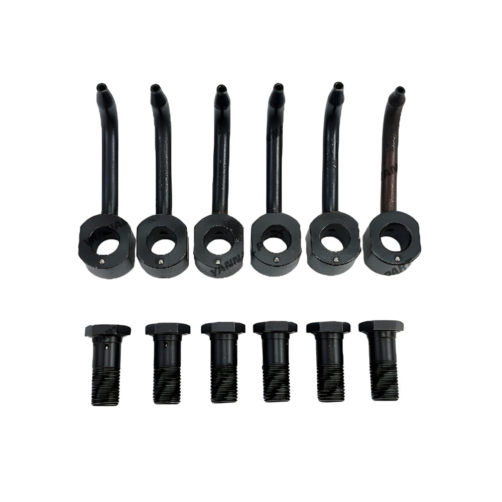 6 PCS Oil Cooling Nozzle with Screw Fit For Doosan Develon D1146 Engine