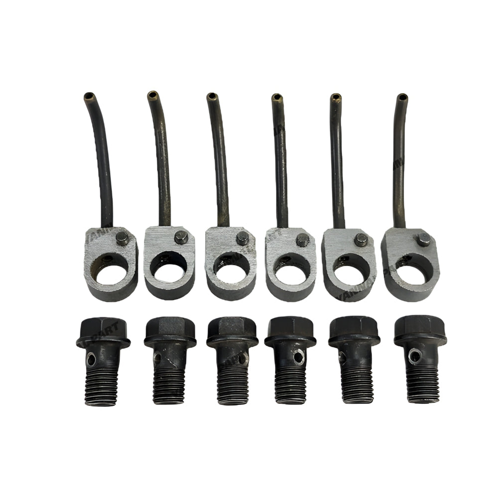 6 PCS Oil Cooling Nozzle with Screw Fit For Doosan Develon DB58 Engine